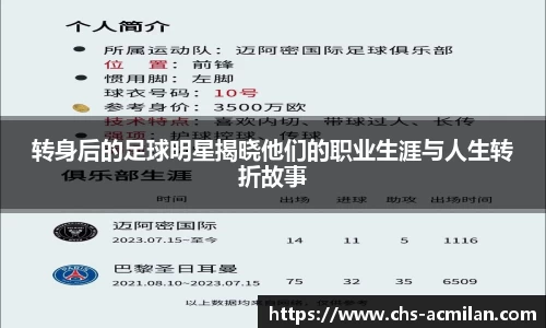 转身后的足球明星揭晓他们的职业生涯与人生转折故事